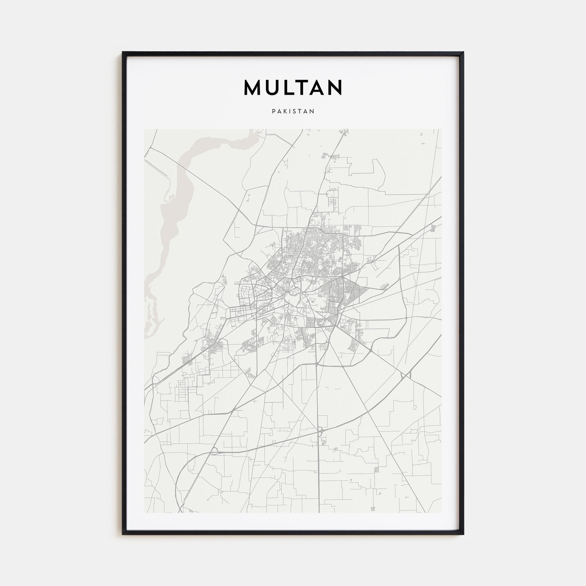 Multan Map Portrait Poster