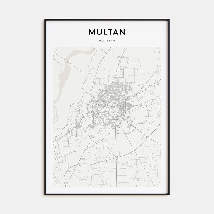 Multan Map Portrait Poster