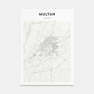 Multan Map Portrait Poster