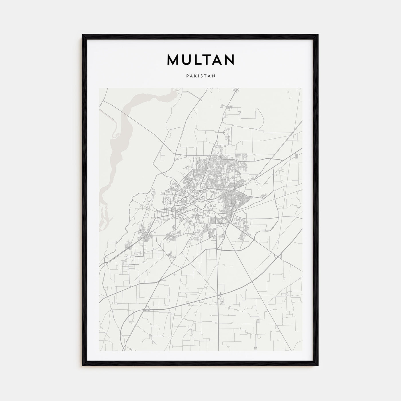 Multan Map Portrait Poster