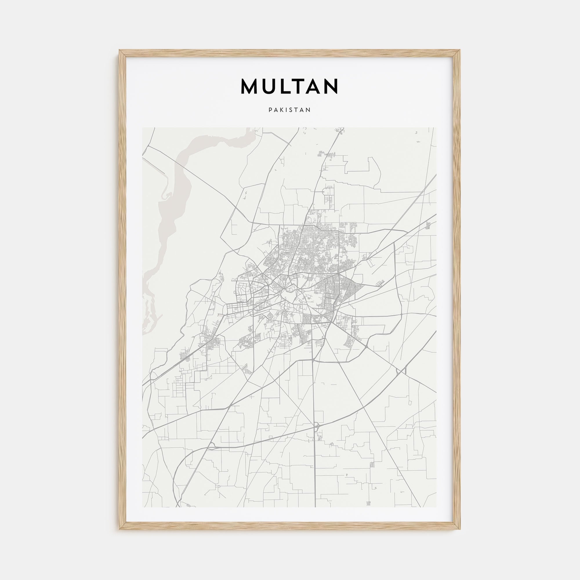 Multan Map Portrait Poster