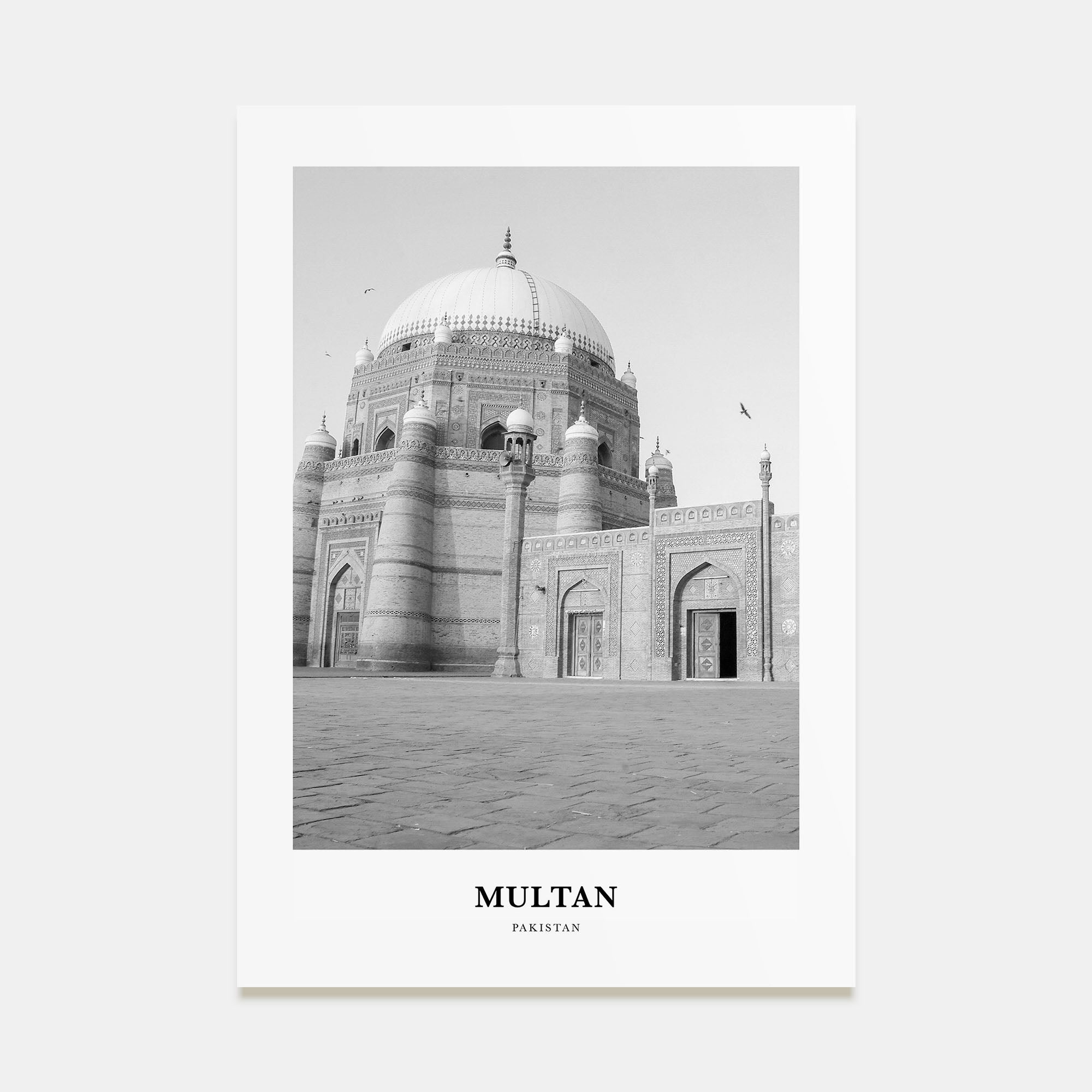 Multan Portrait B&W Poster