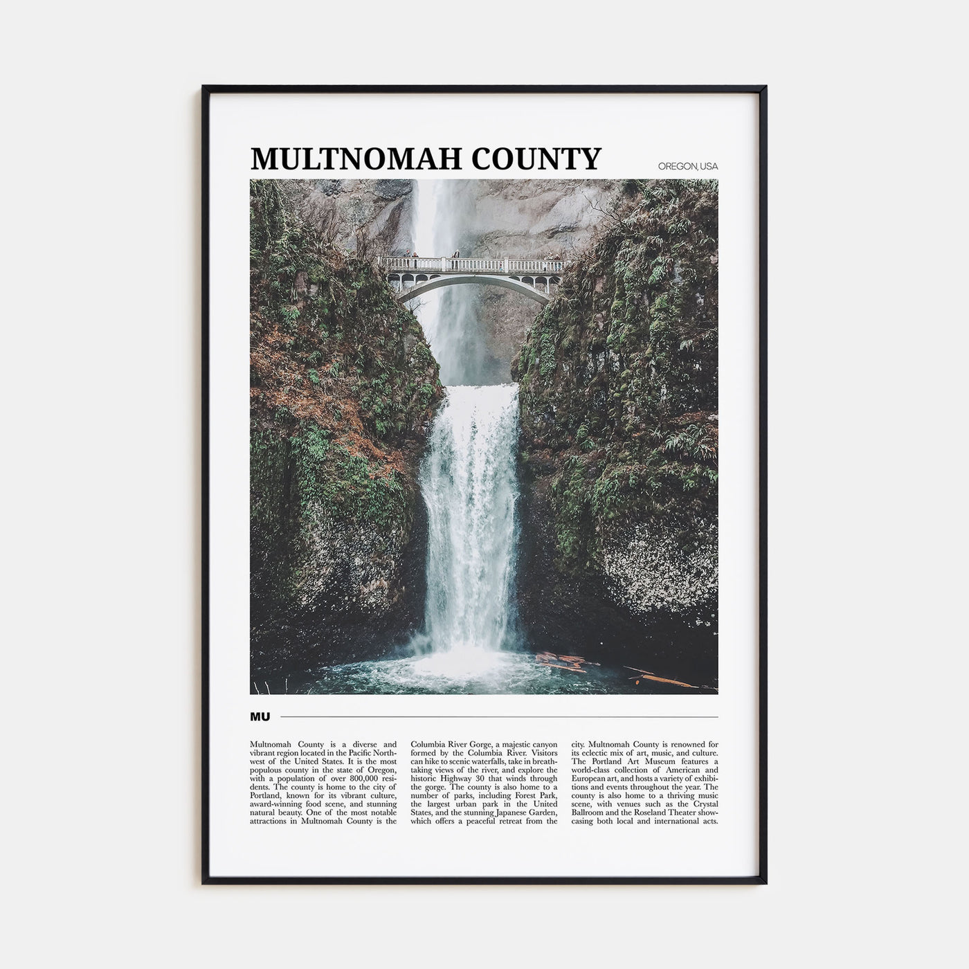 Multnomah County Travel Color Poster