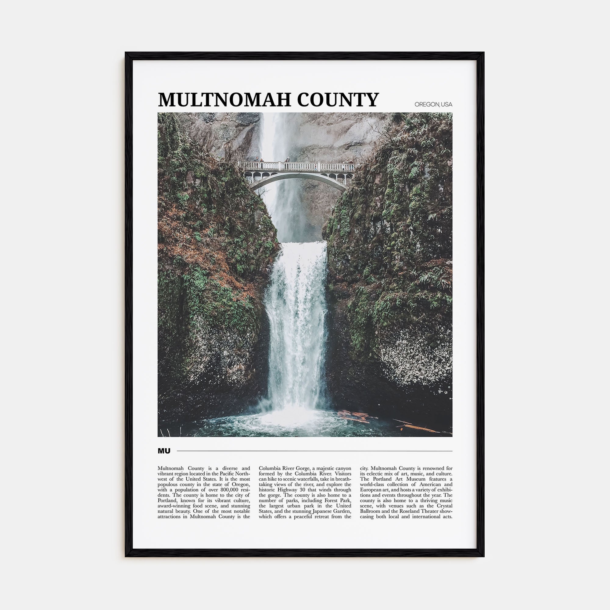 Multnomah County Travel Color Poster