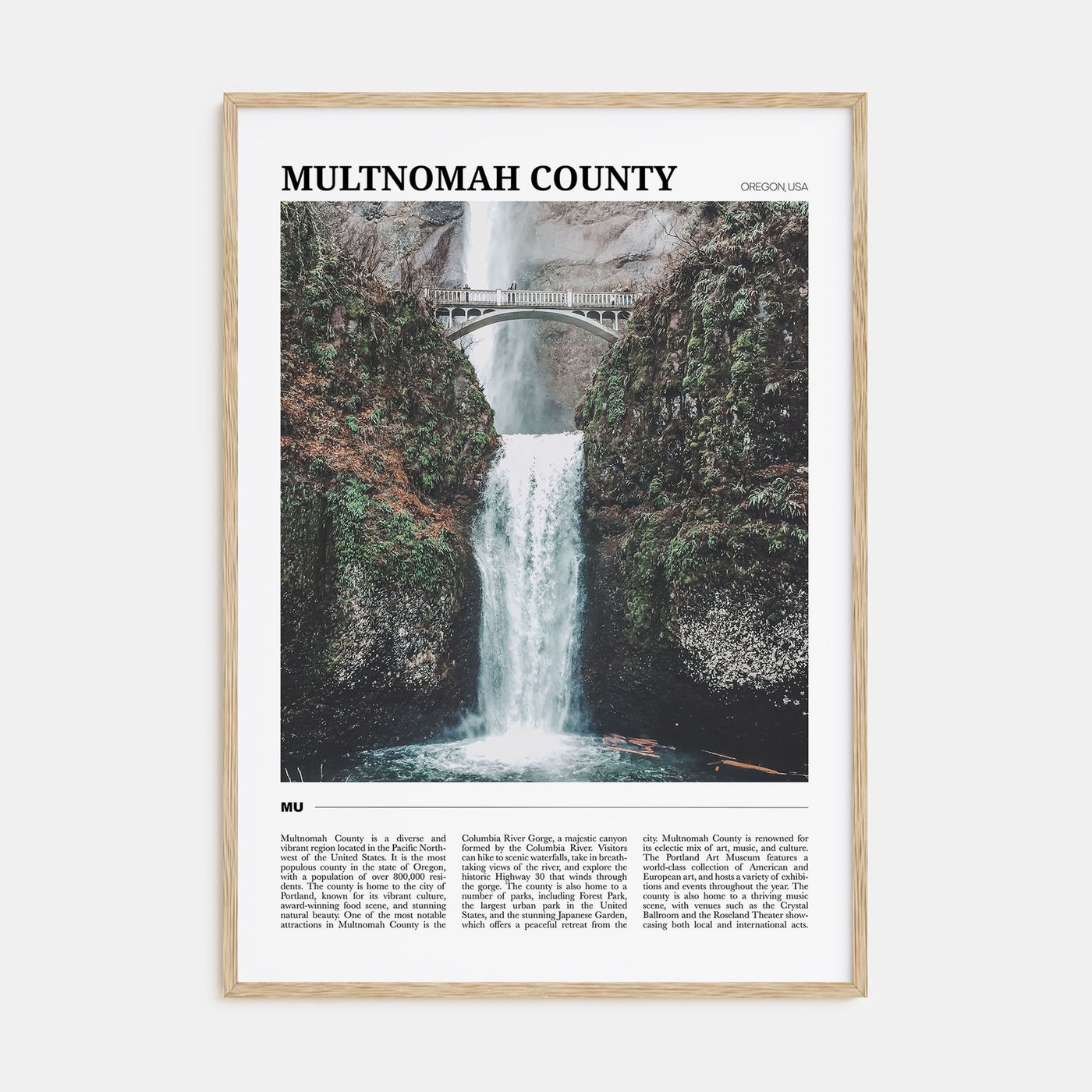 Multnomah County Travel Color Poster