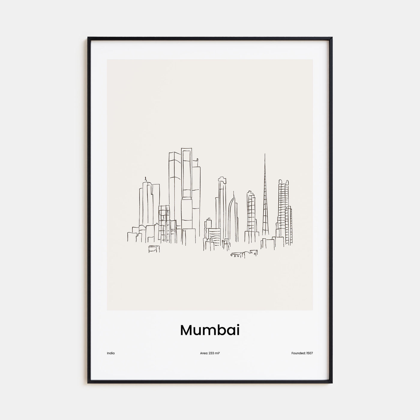 Mumbai Drawn Poster