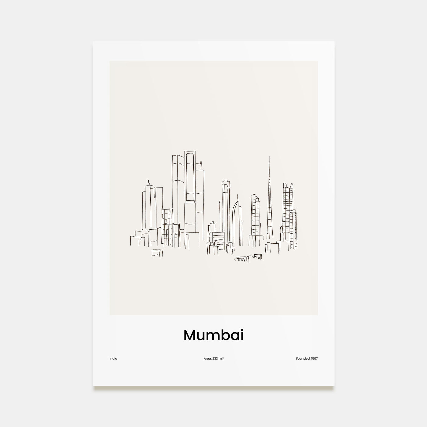 Mumbai Drawn Poster