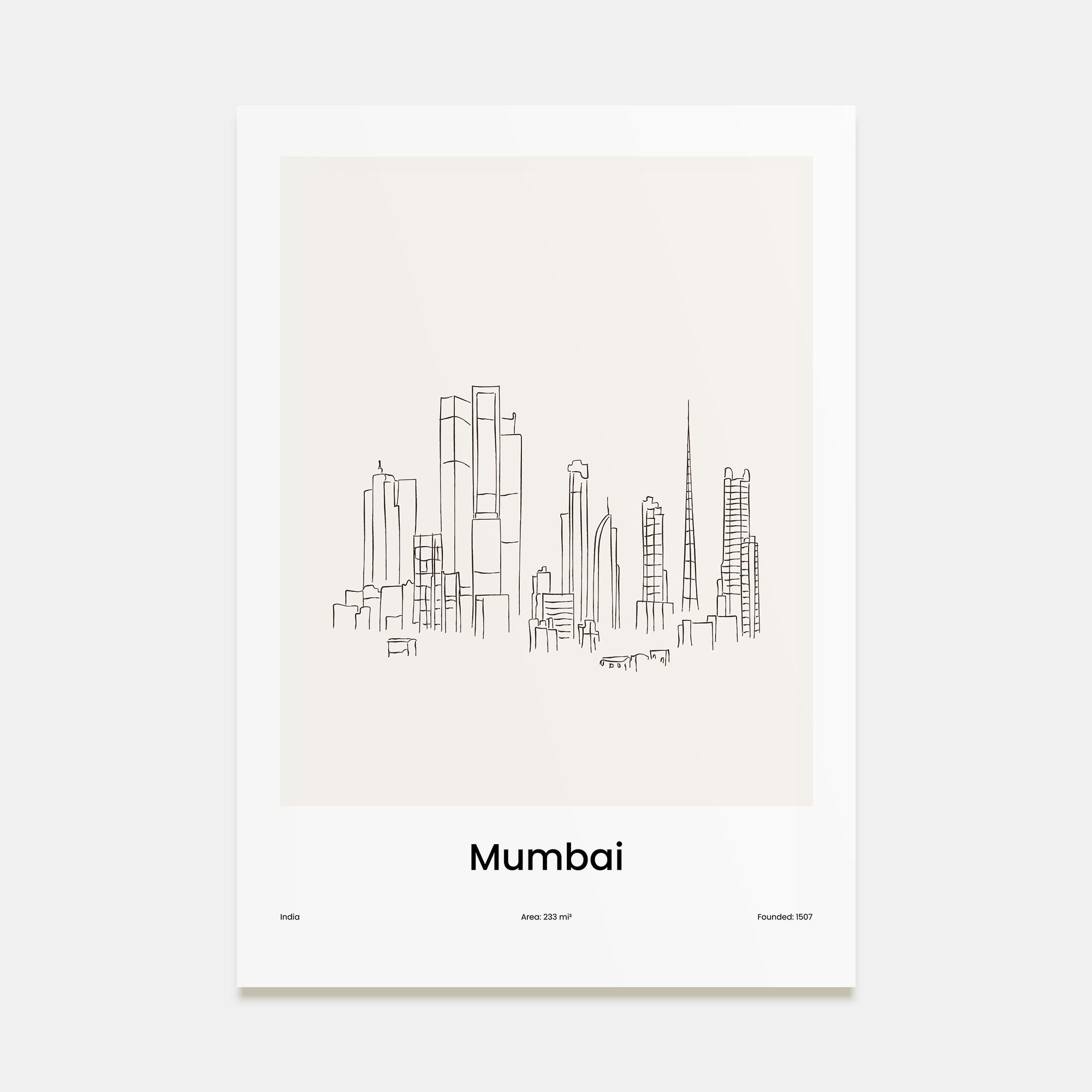Mumbai Drawn Poster