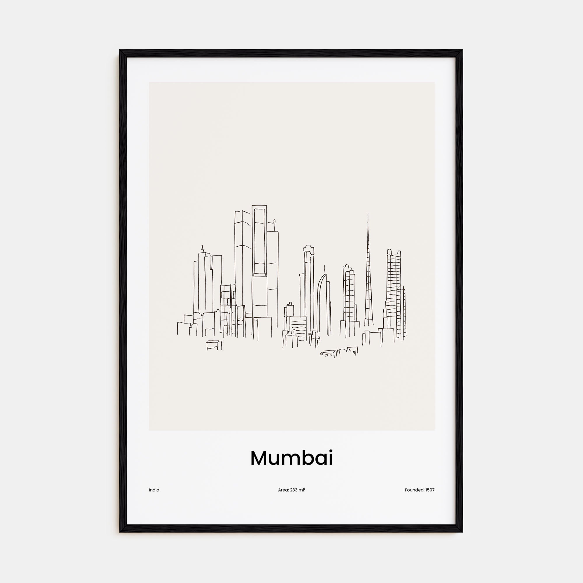 Mumbai Drawn Poster