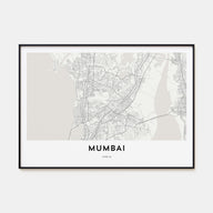 Mumbai Map Landscape Poster