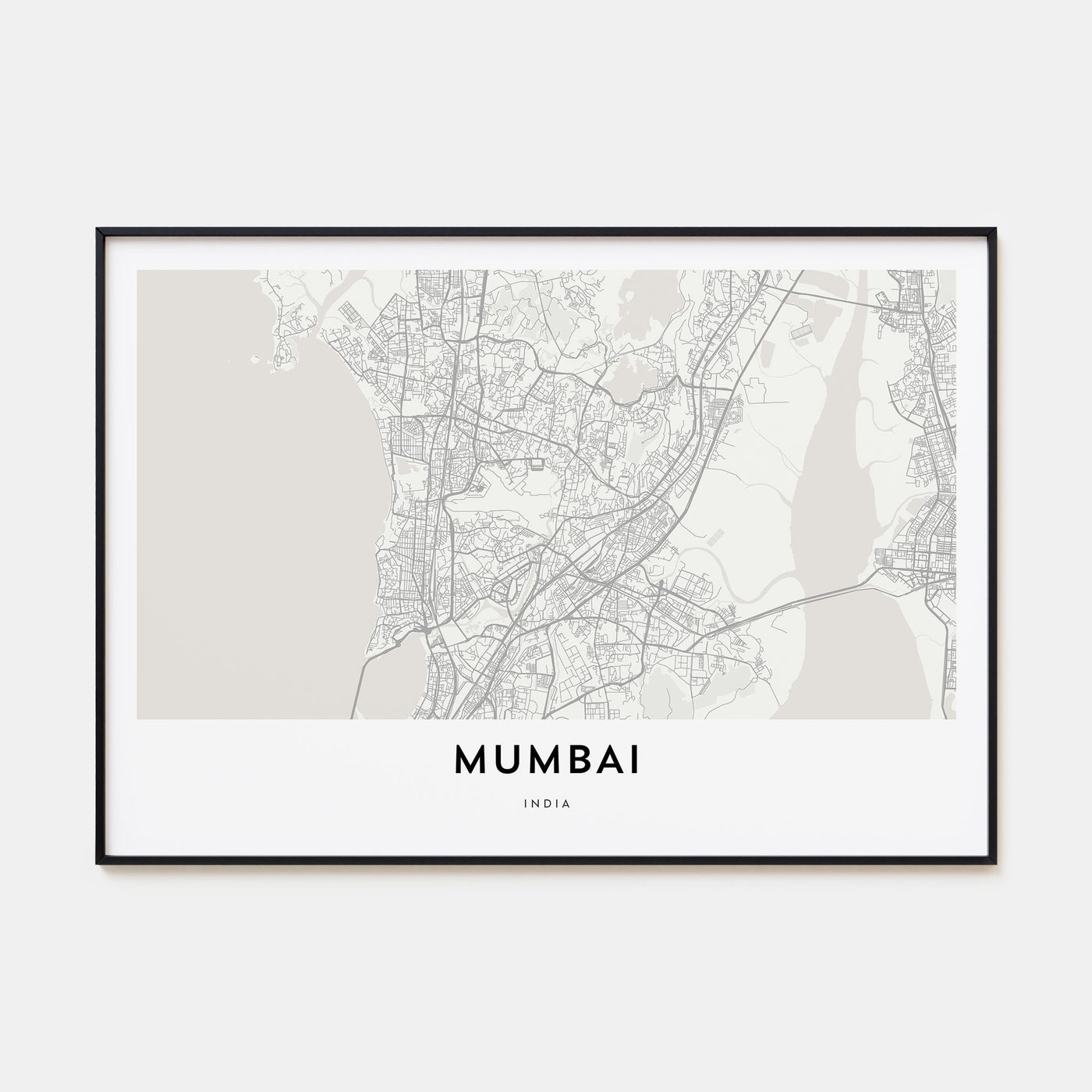 Mumbai Map Landscape Poster