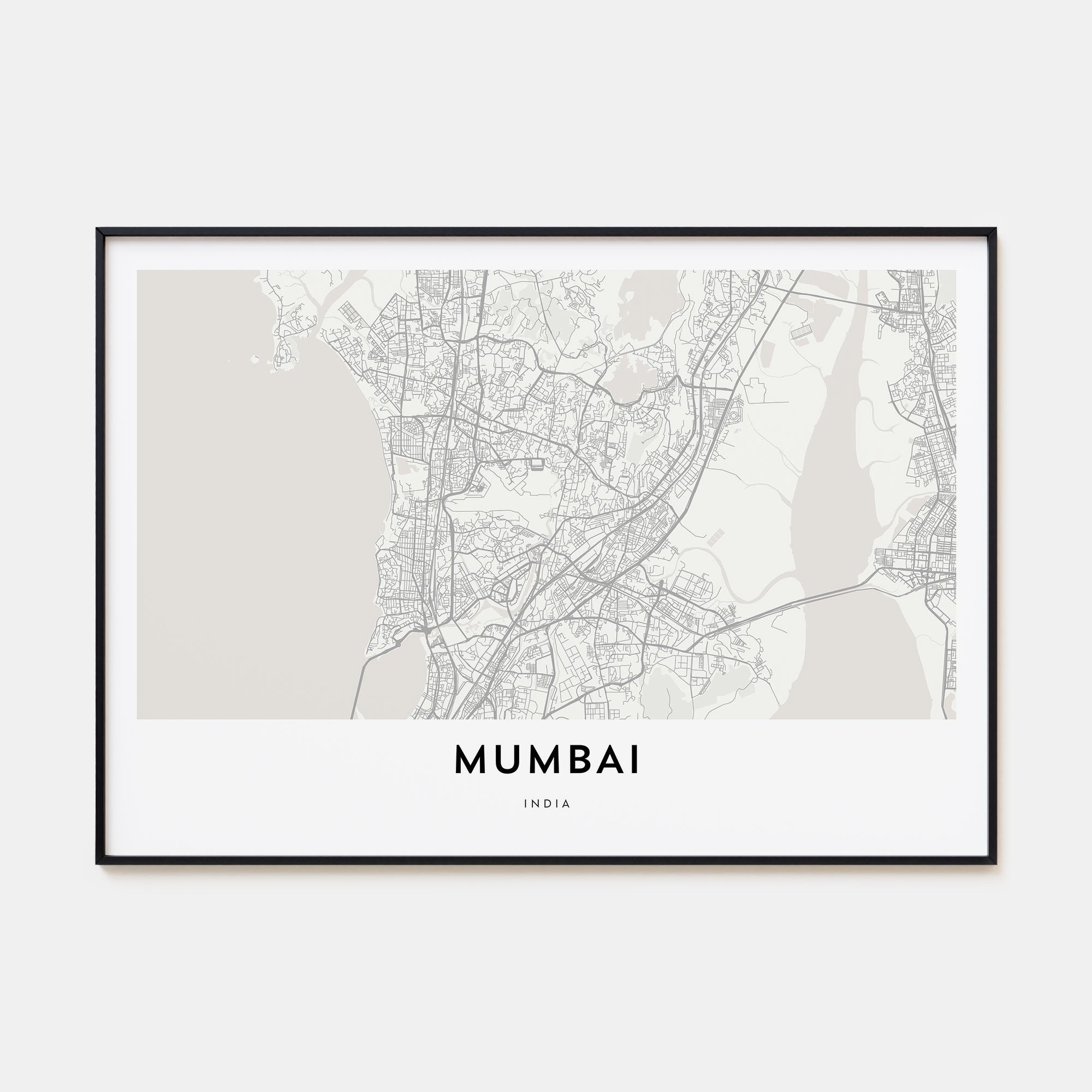 Mumbai Map Landscape Poster