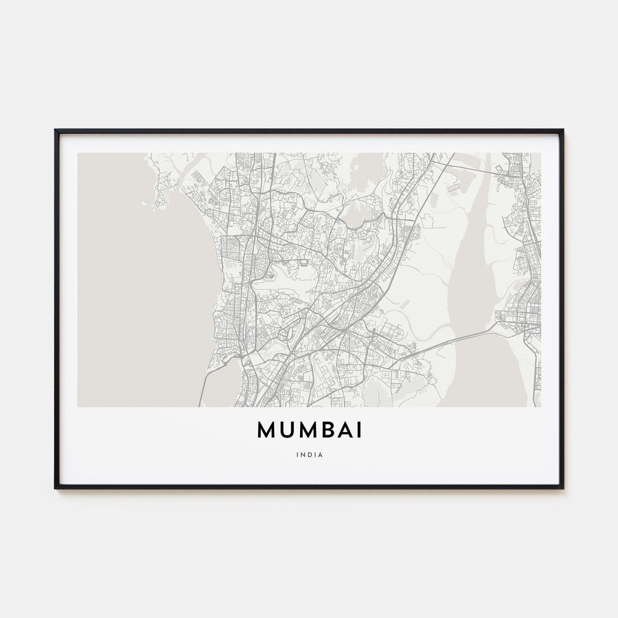 Mumbai Map Landscape Poster