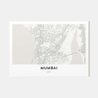 Mumbai Map Landscape Poster