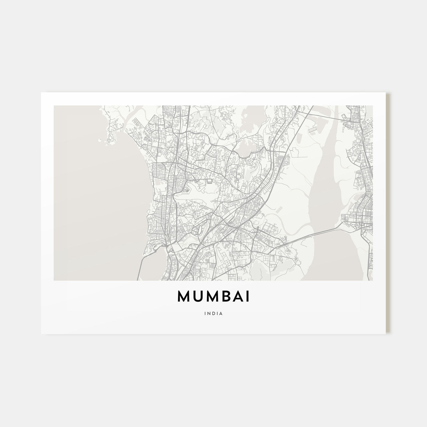 Mumbai Map Landscape Poster