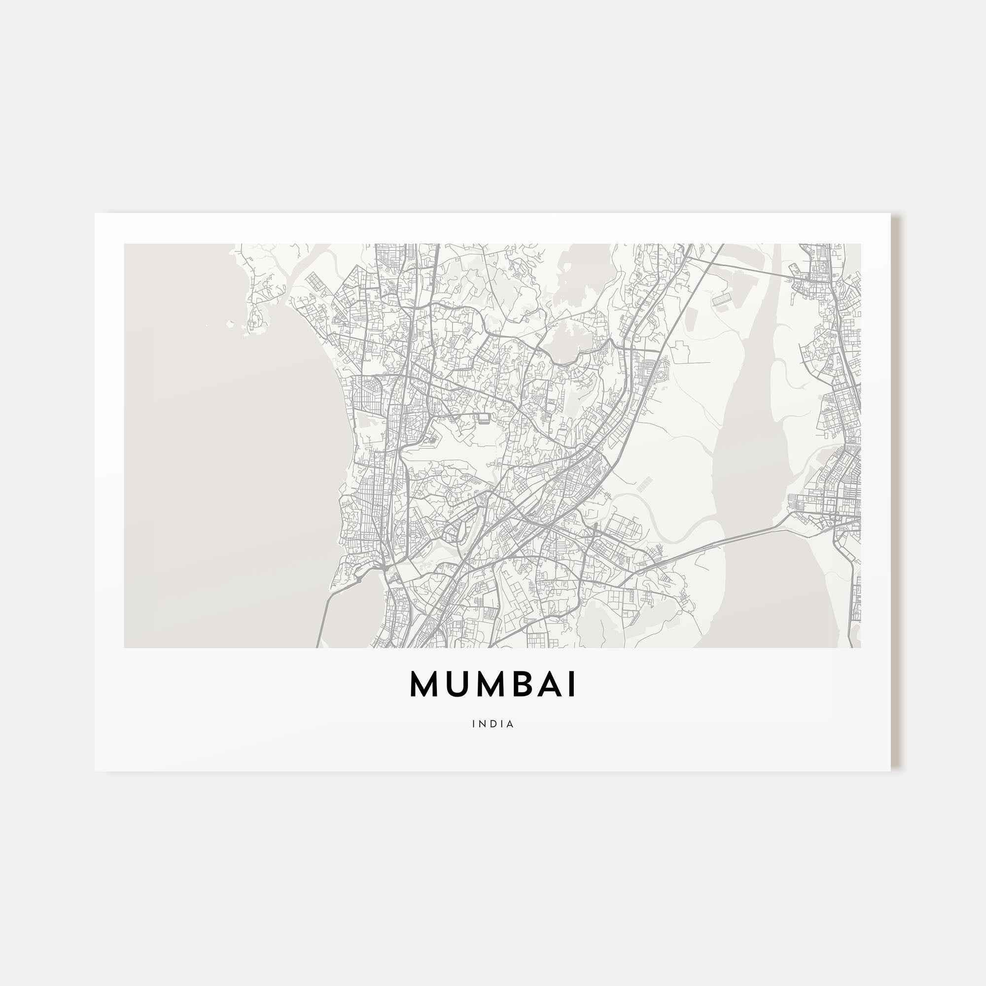 Mumbai Map Landscape Poster
