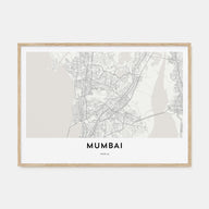 Mumbai Map Landscape Poster