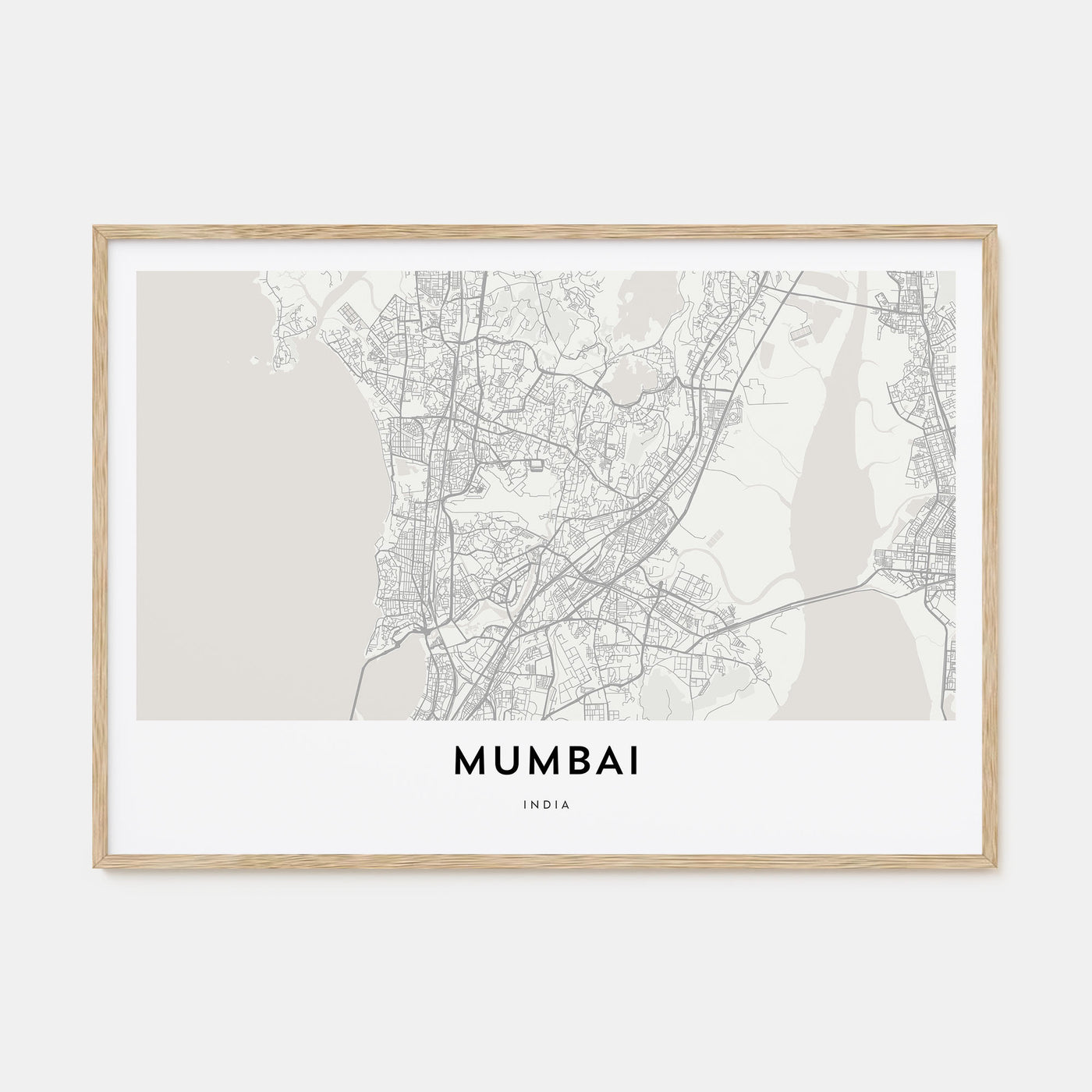 Mumbai Map Landscape Poster