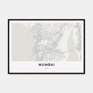 Mumbai Map Landscape Poster