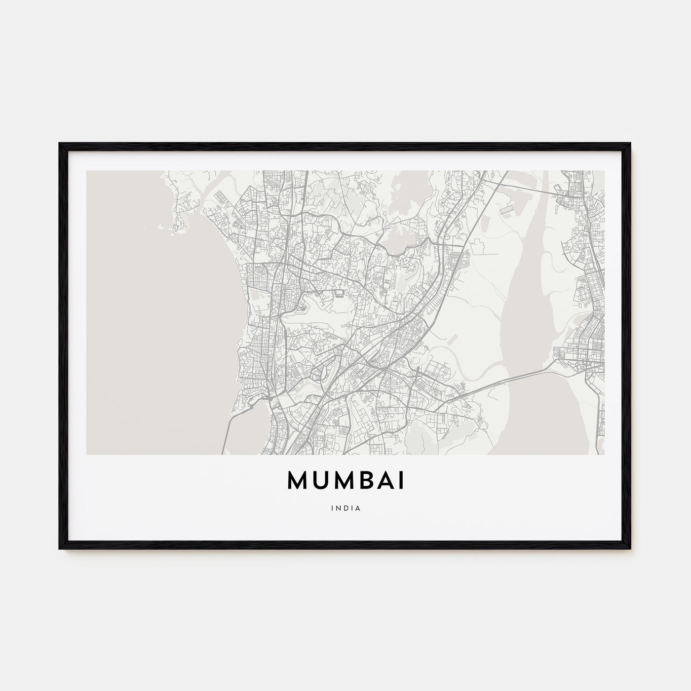 Mumbai Map Landscape Poster