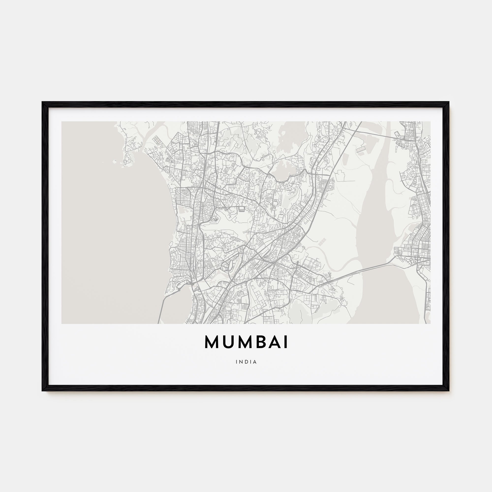 Mumbai Map Landscape Poster