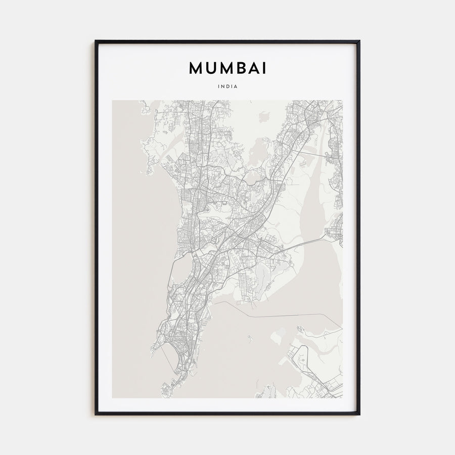 Mumbai Map Portrait Poster