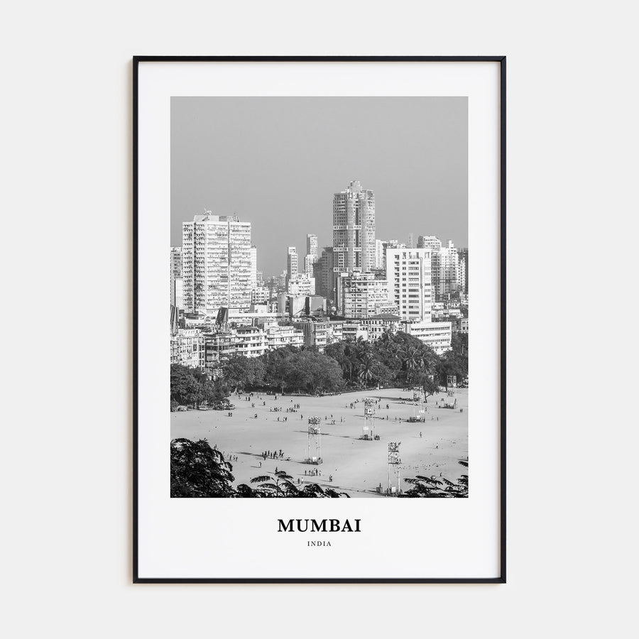 Mumbai Portrait B&W Poster