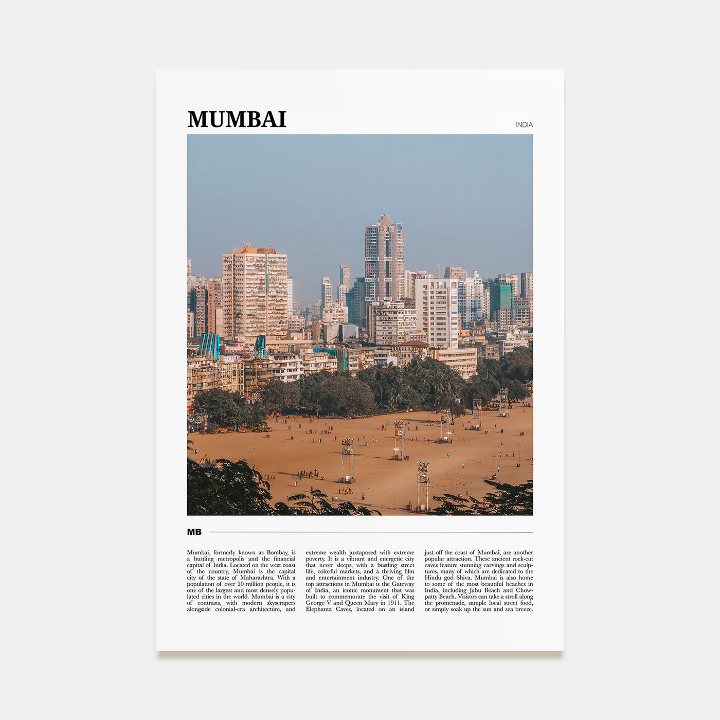 Mumbai Travel Color Poster