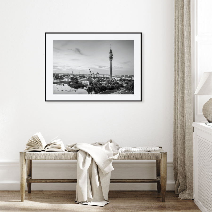 Munich Landscape B&W Poster