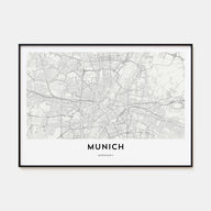 Munich Map Landscape Poster
