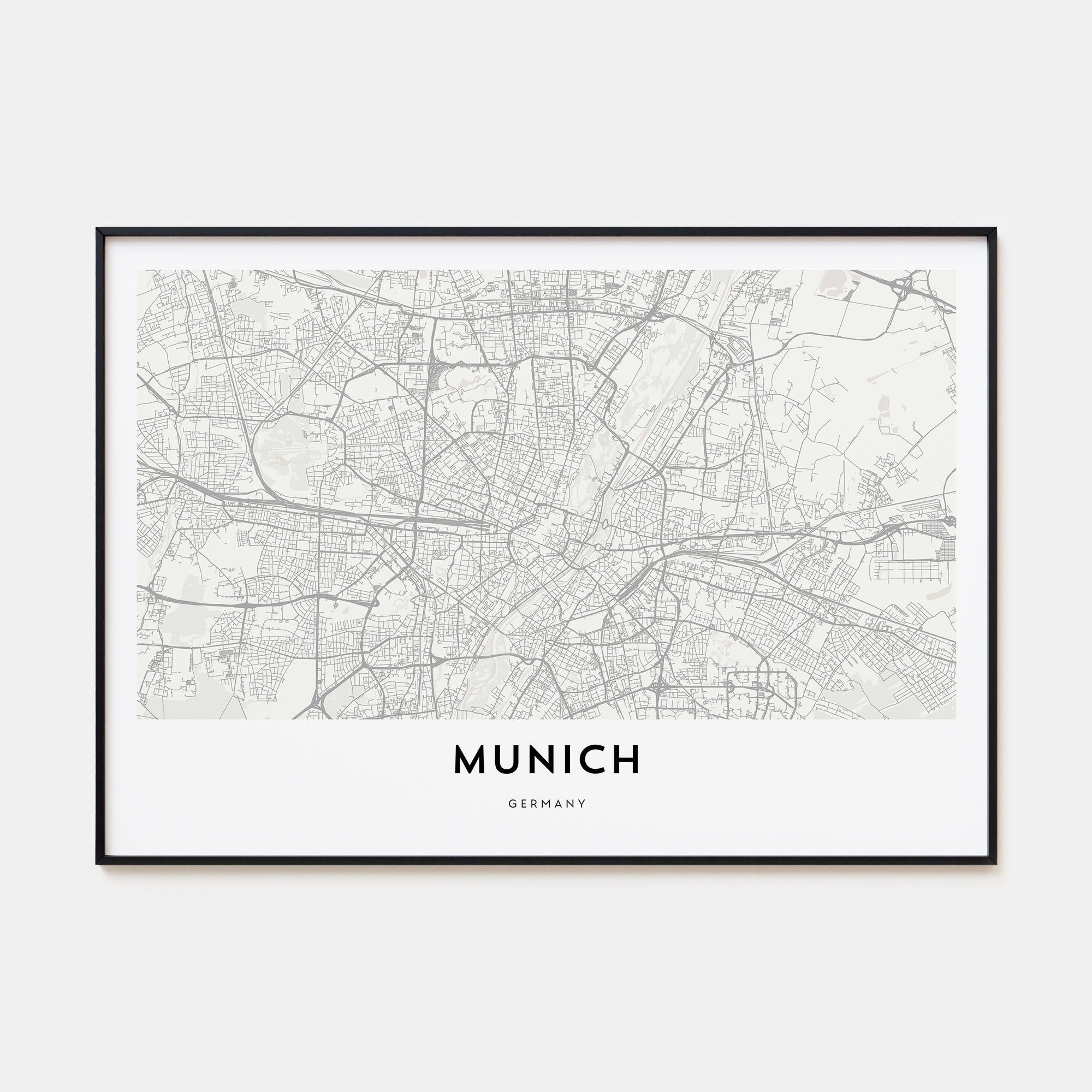 Munich Map Landscape Poster
