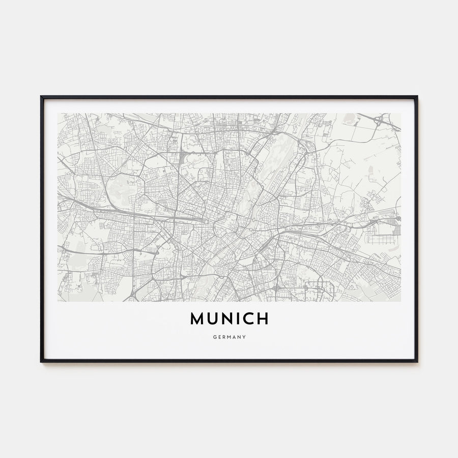 Munich Map Landscape Poster