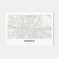 Munich Map Landscape Poster
