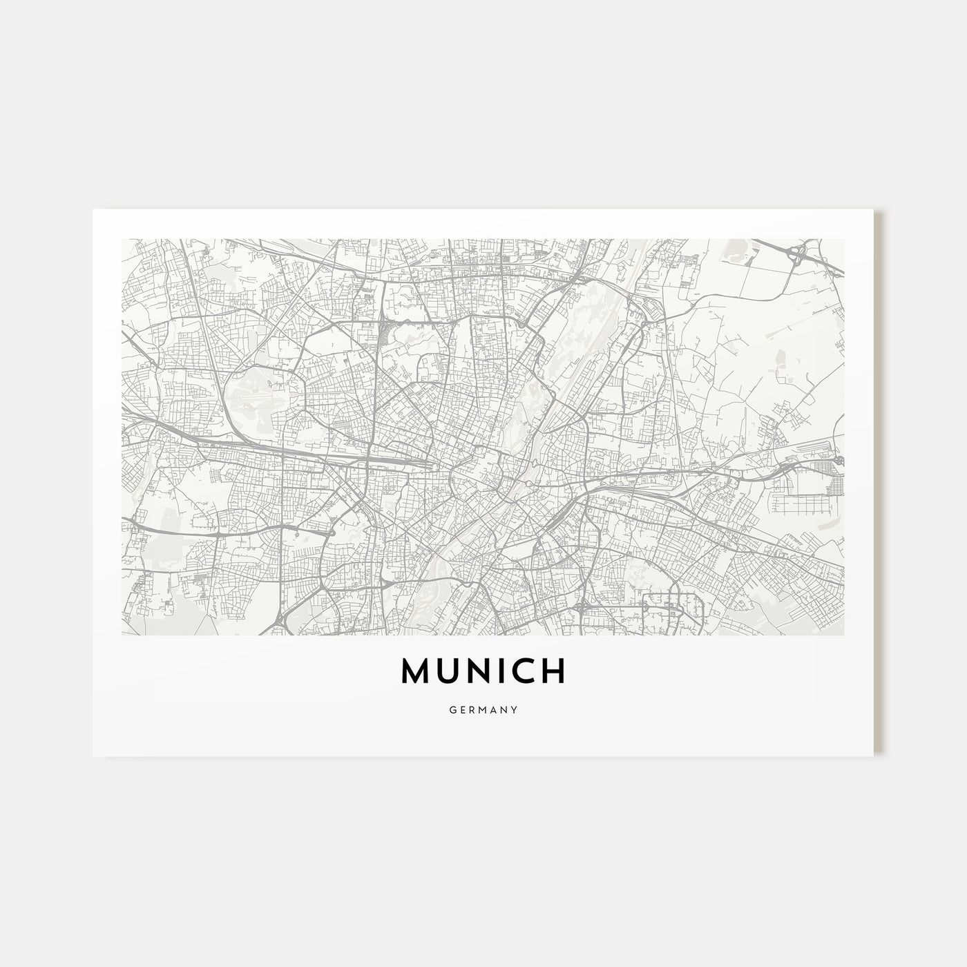 Munich Map Landscape Poster