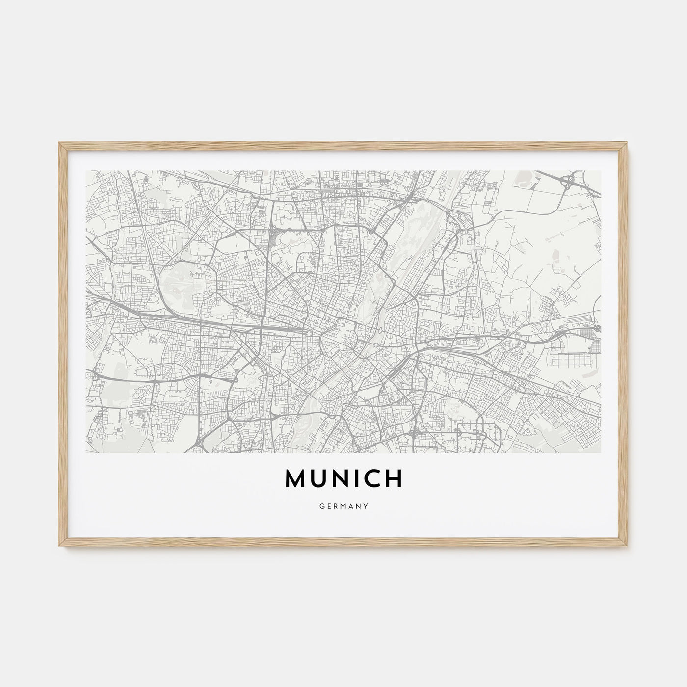 Munich Map Landscape Poster