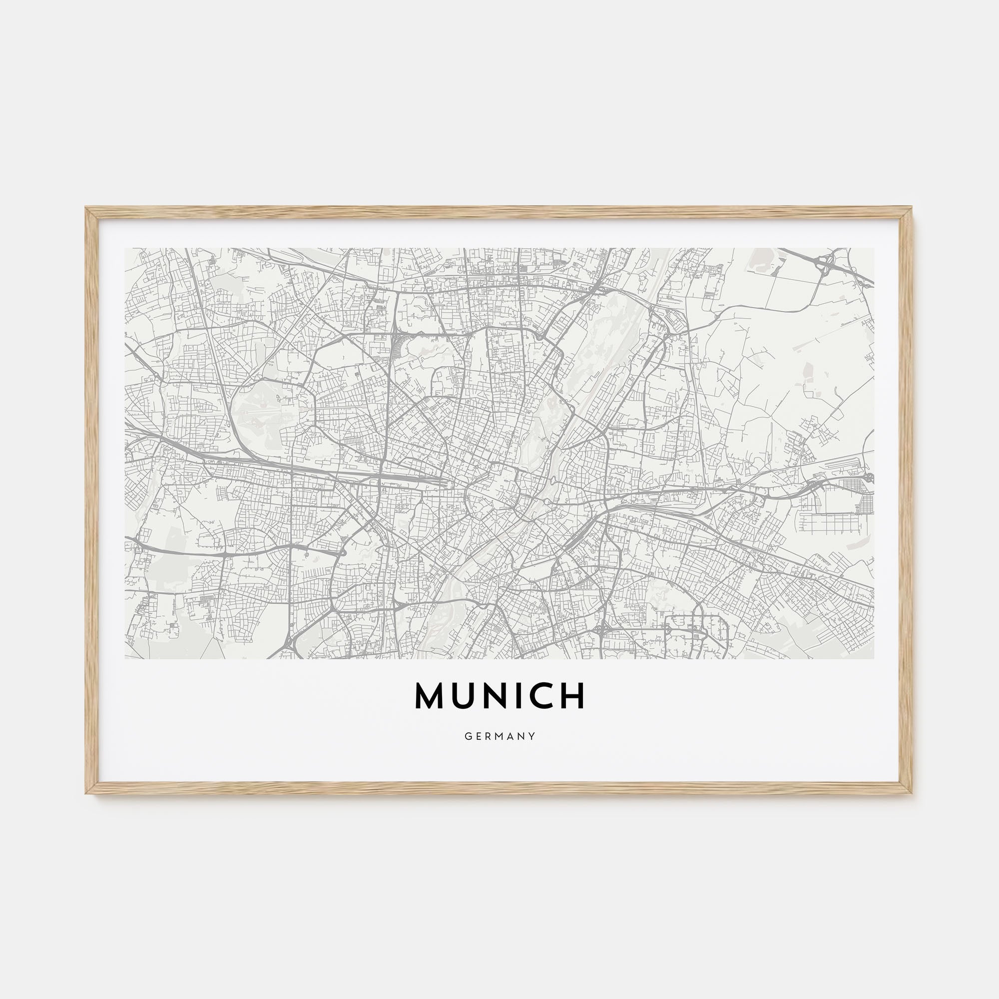 Munich Map Landscape Poster