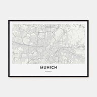 Munich Map Landscape Poster