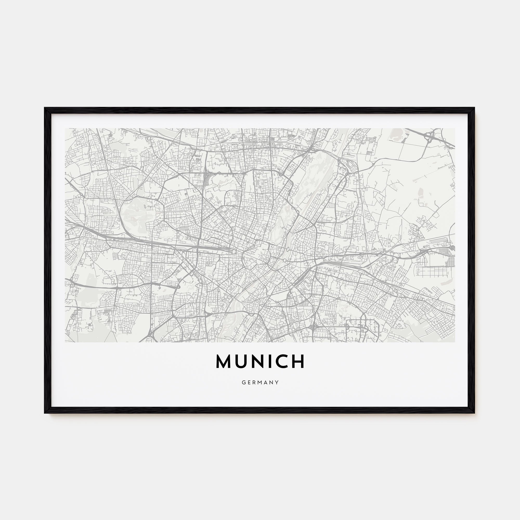 Munich Map Landscape Poster