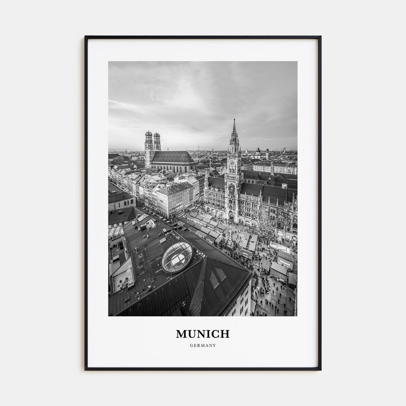 Munich Portrait B&W Poster