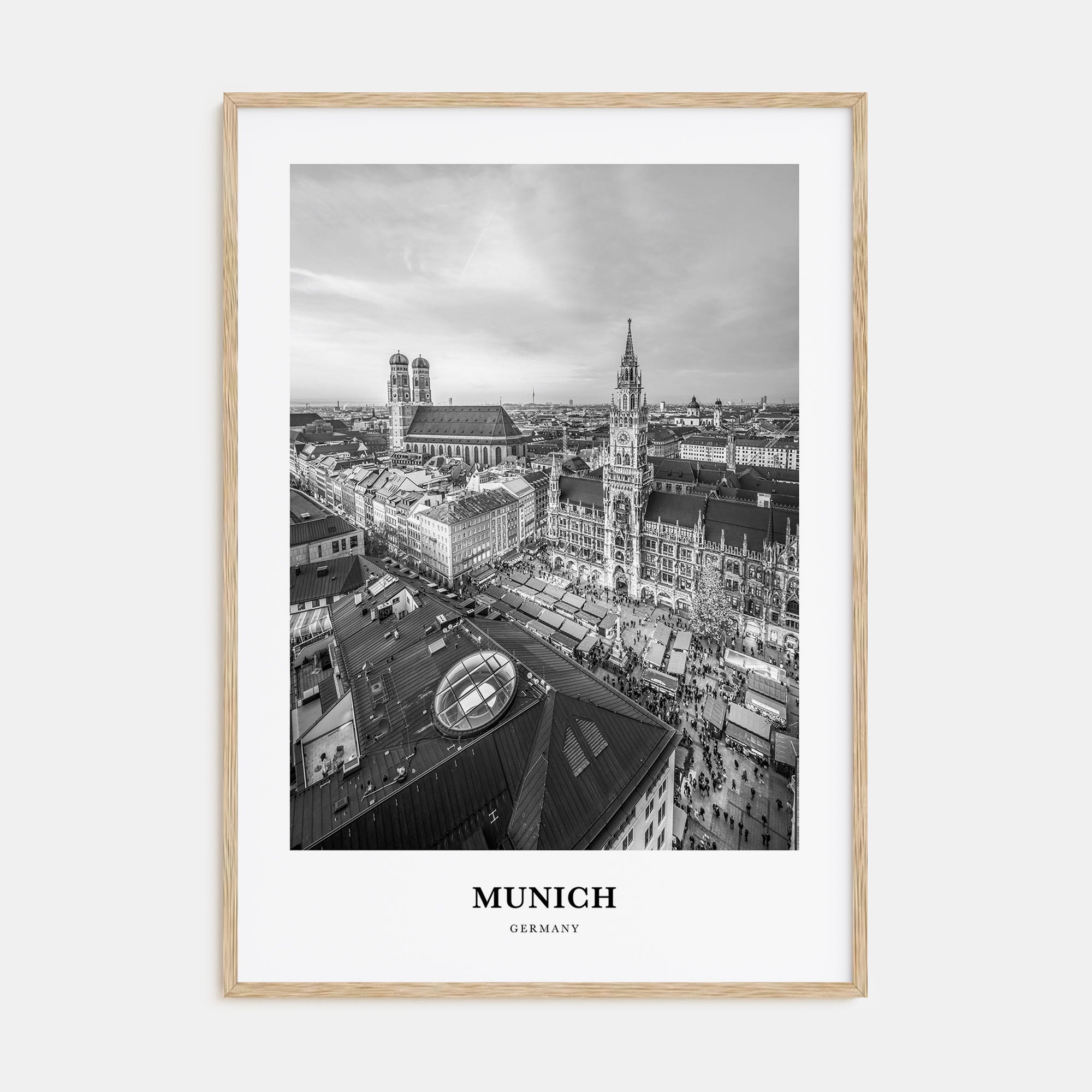 Munich Portrait B&W Poster
