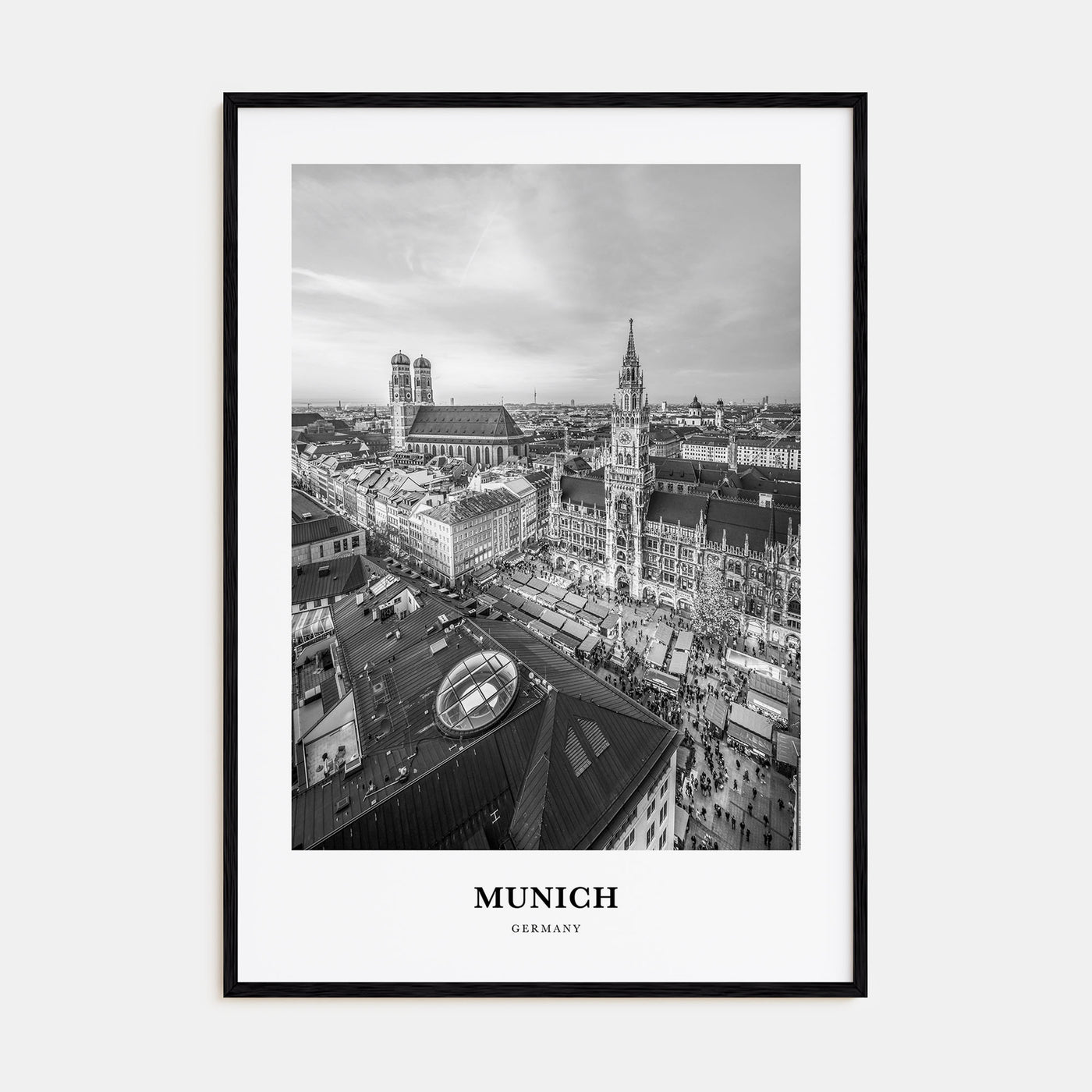 Munich Portrait B&W Poster