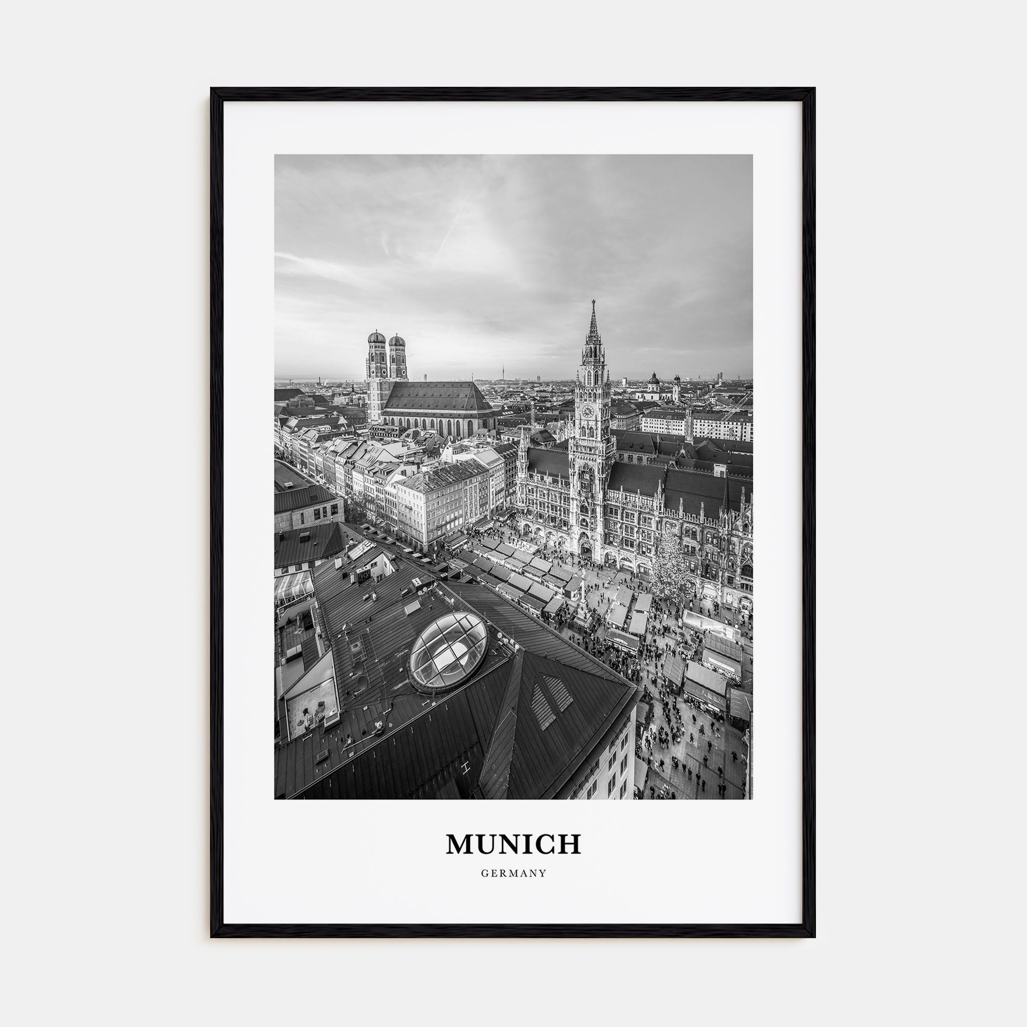 Munich Portrait B&W Poster