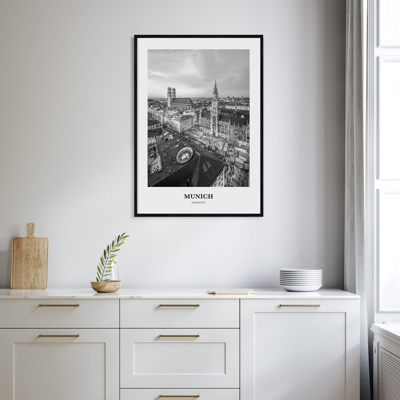 Munich Portrait B&W Poster