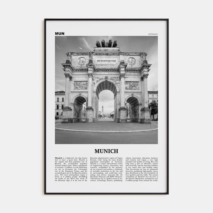 Munich Travel B&W No 2 Poster