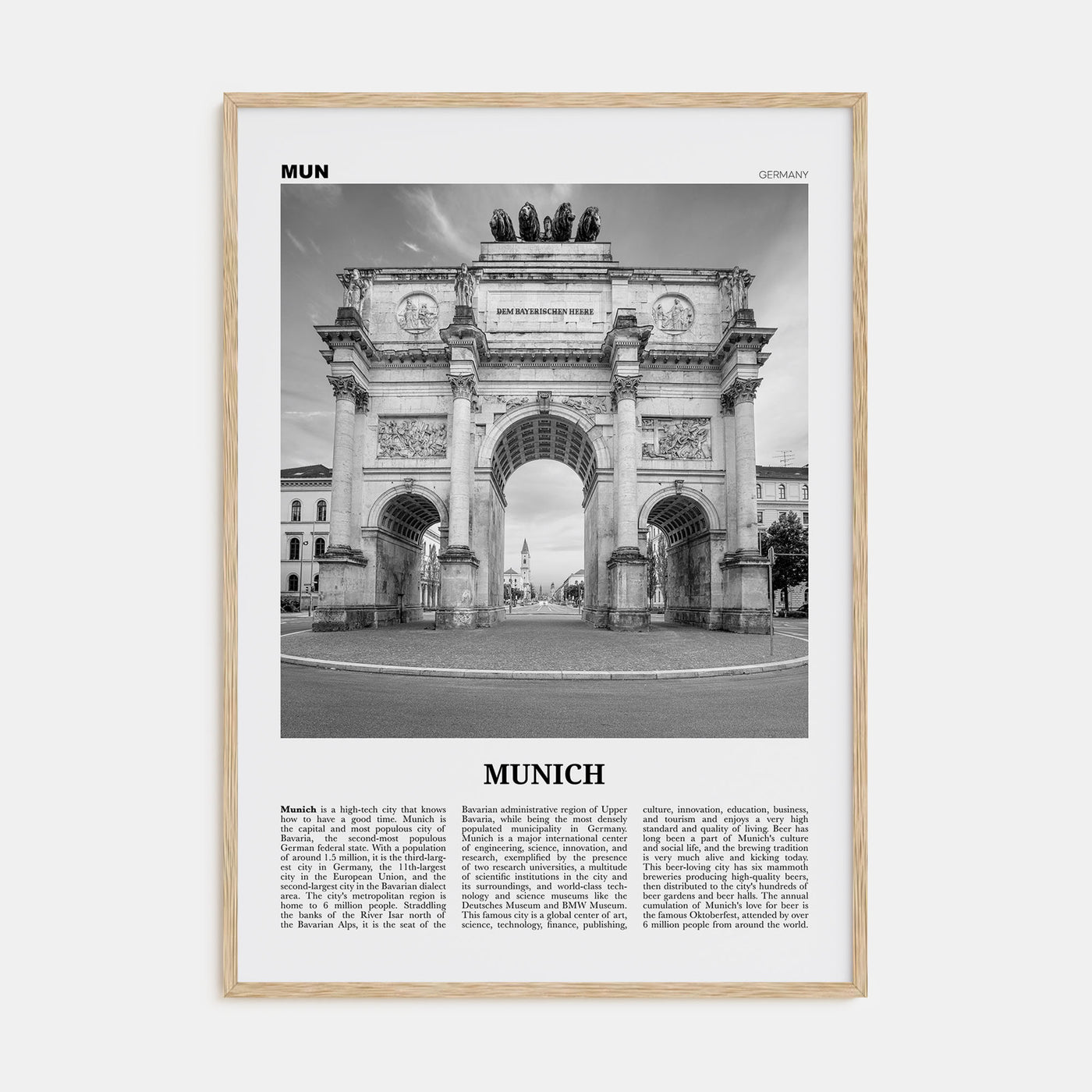 Munich Travel B&W No 2 Poster