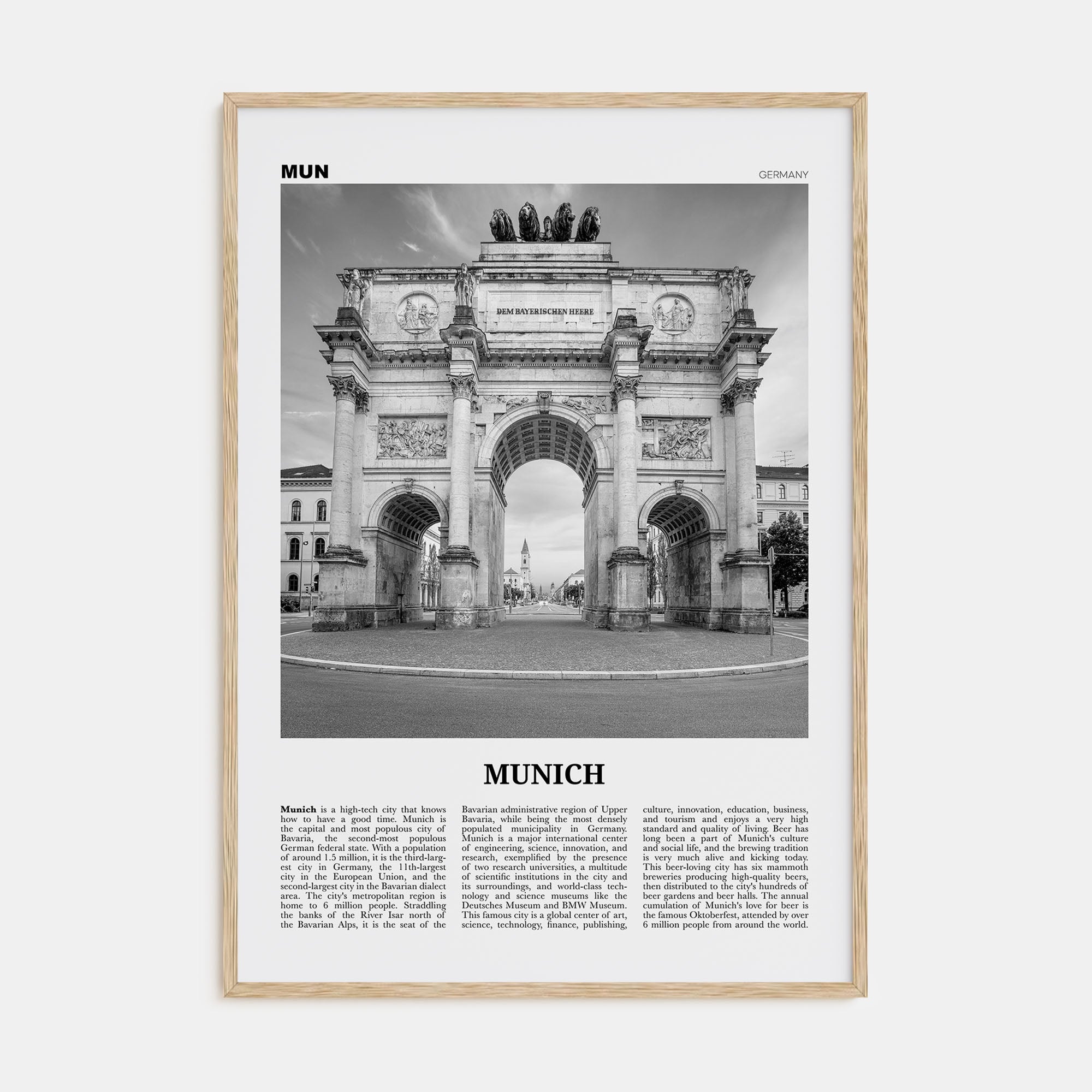 Munich Travel B&W No 2 Poster