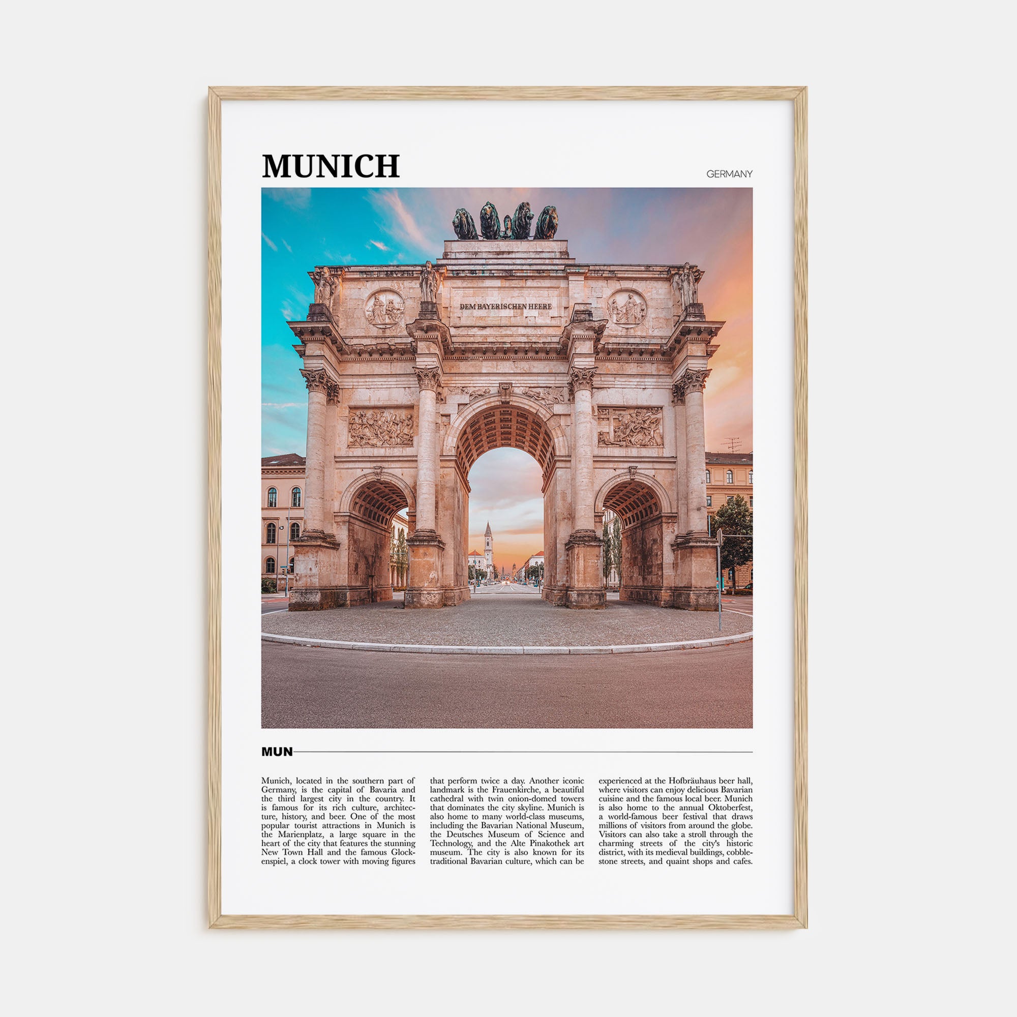 Munich Travel Color Poster