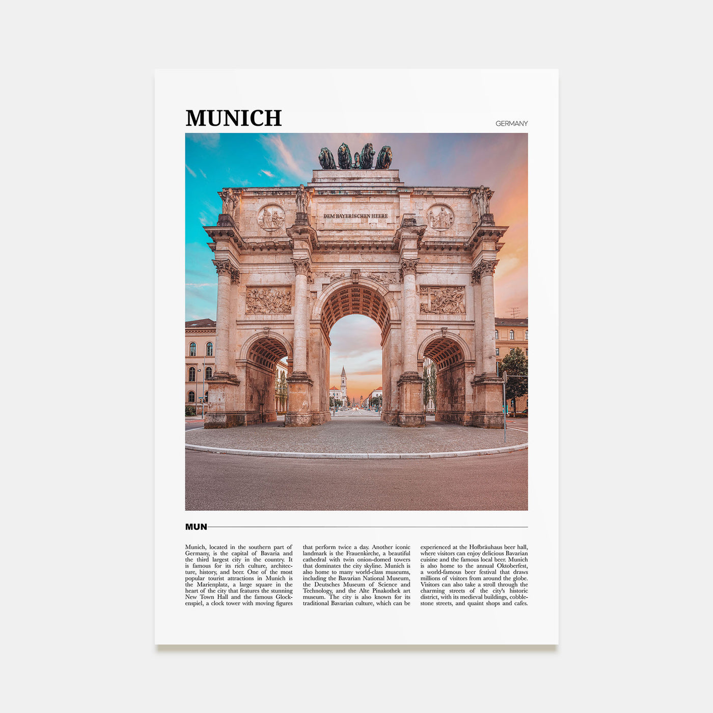 Munich Travel Color Poster