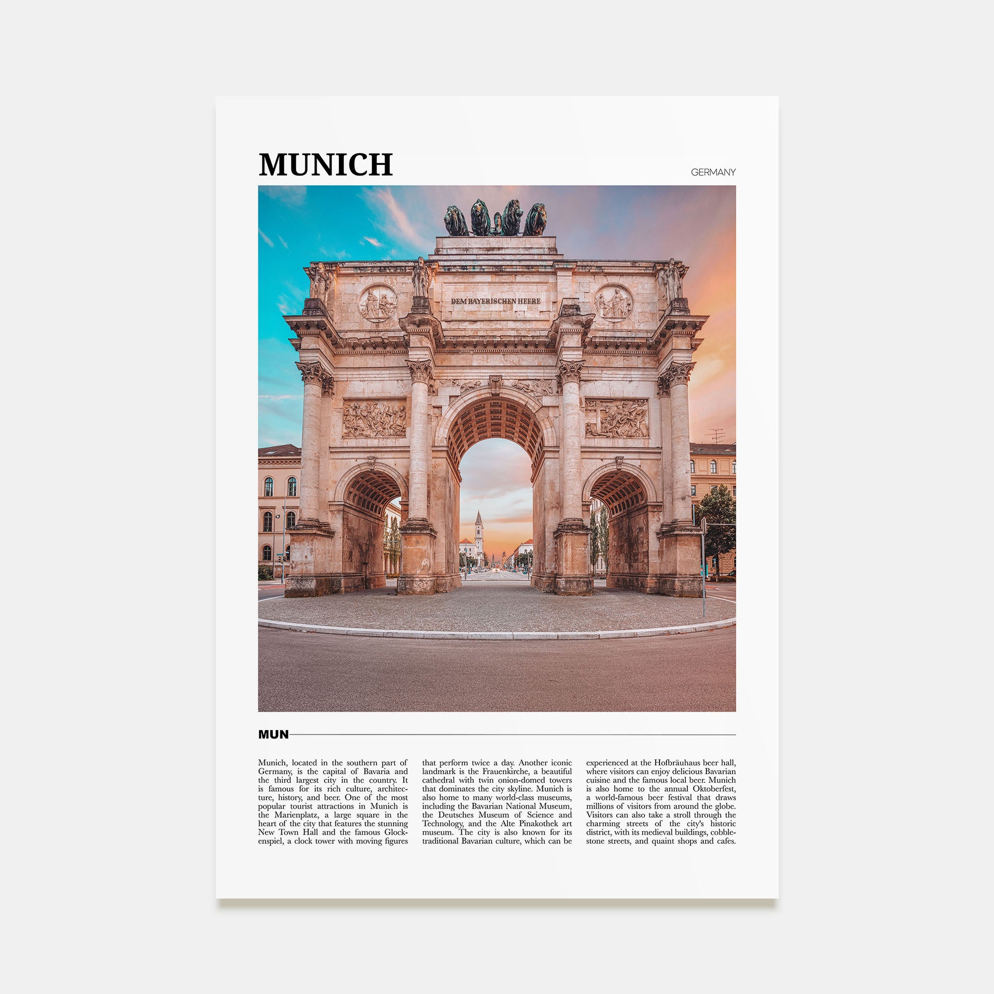 Munich Travel Color Poster