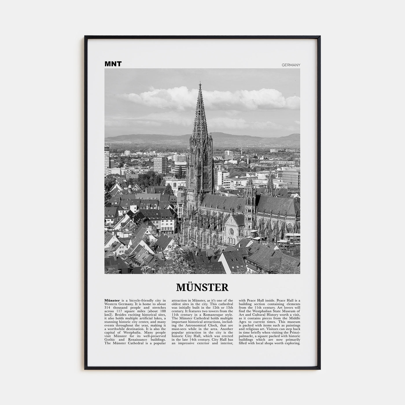 Münster Travel B&W Poster
